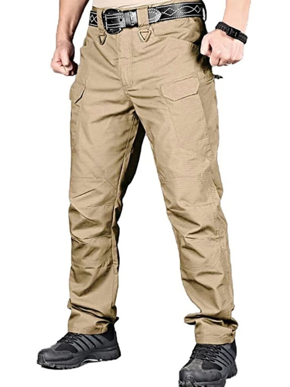 Mens Tactical Cargo Trousers Waterproof Hiking Military Outdoor Working Pants